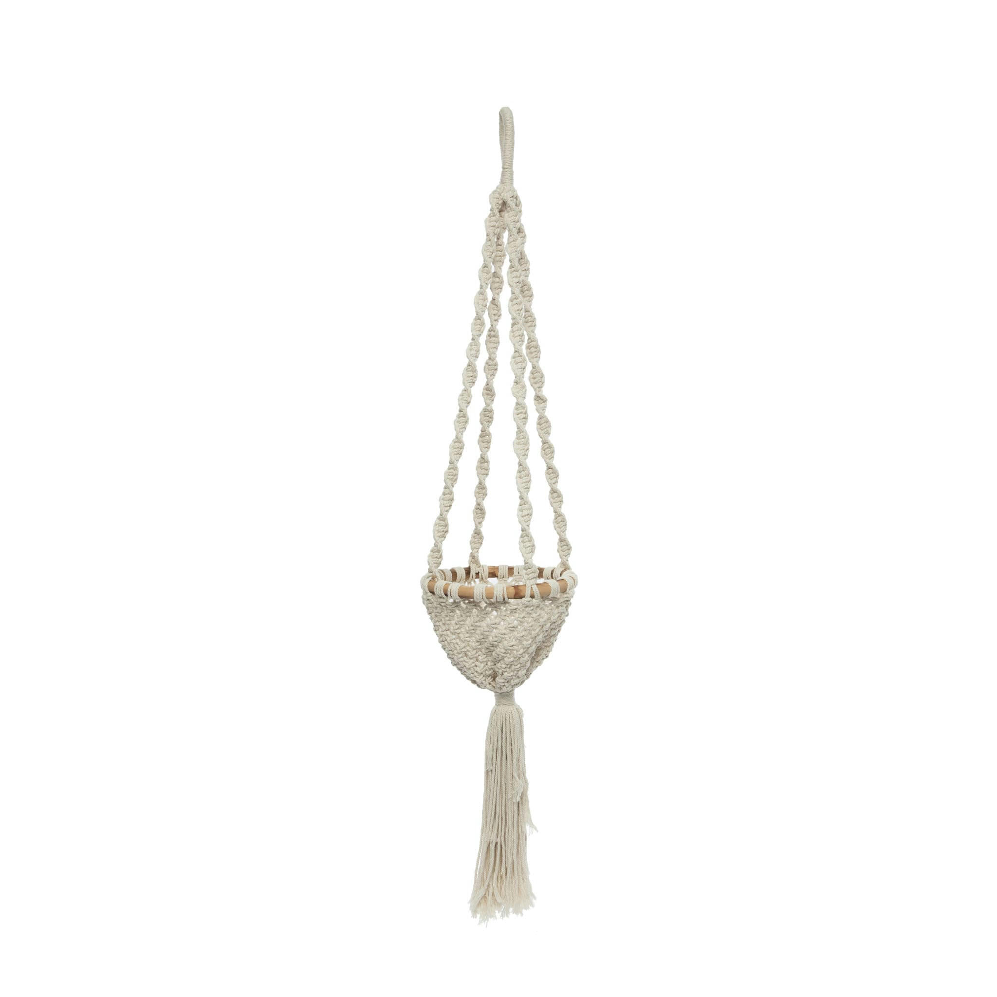 TWISTED - Suspension de plantes en coton blanc naturel petite