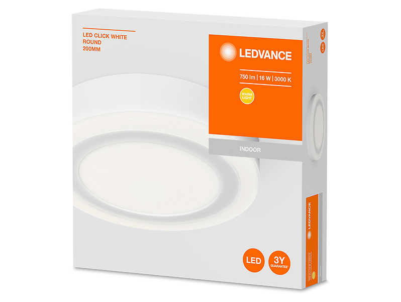 Plafon Clik LED 20 cm aluminiowy biały