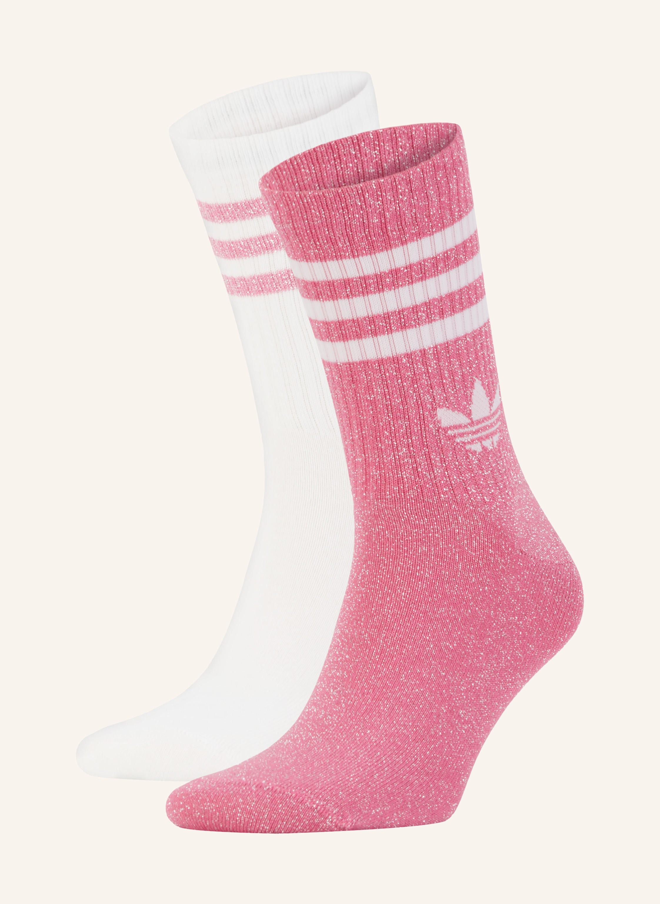 adidas Originals 2er-Pack Socken 3-STREIFEN GLITTER CREW mit Glitzergarn