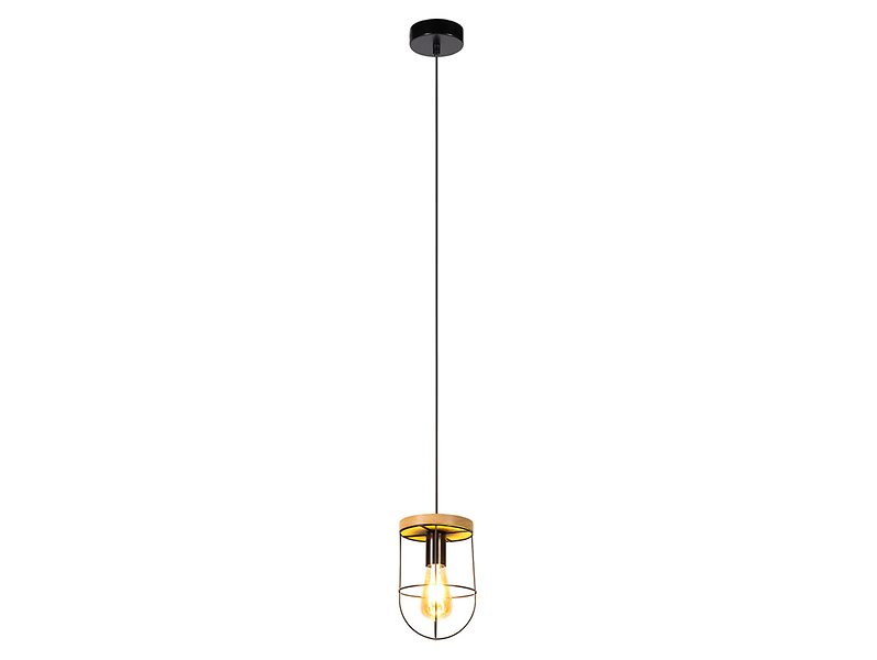 Lampa wisząca Netuno drewniana brązowa