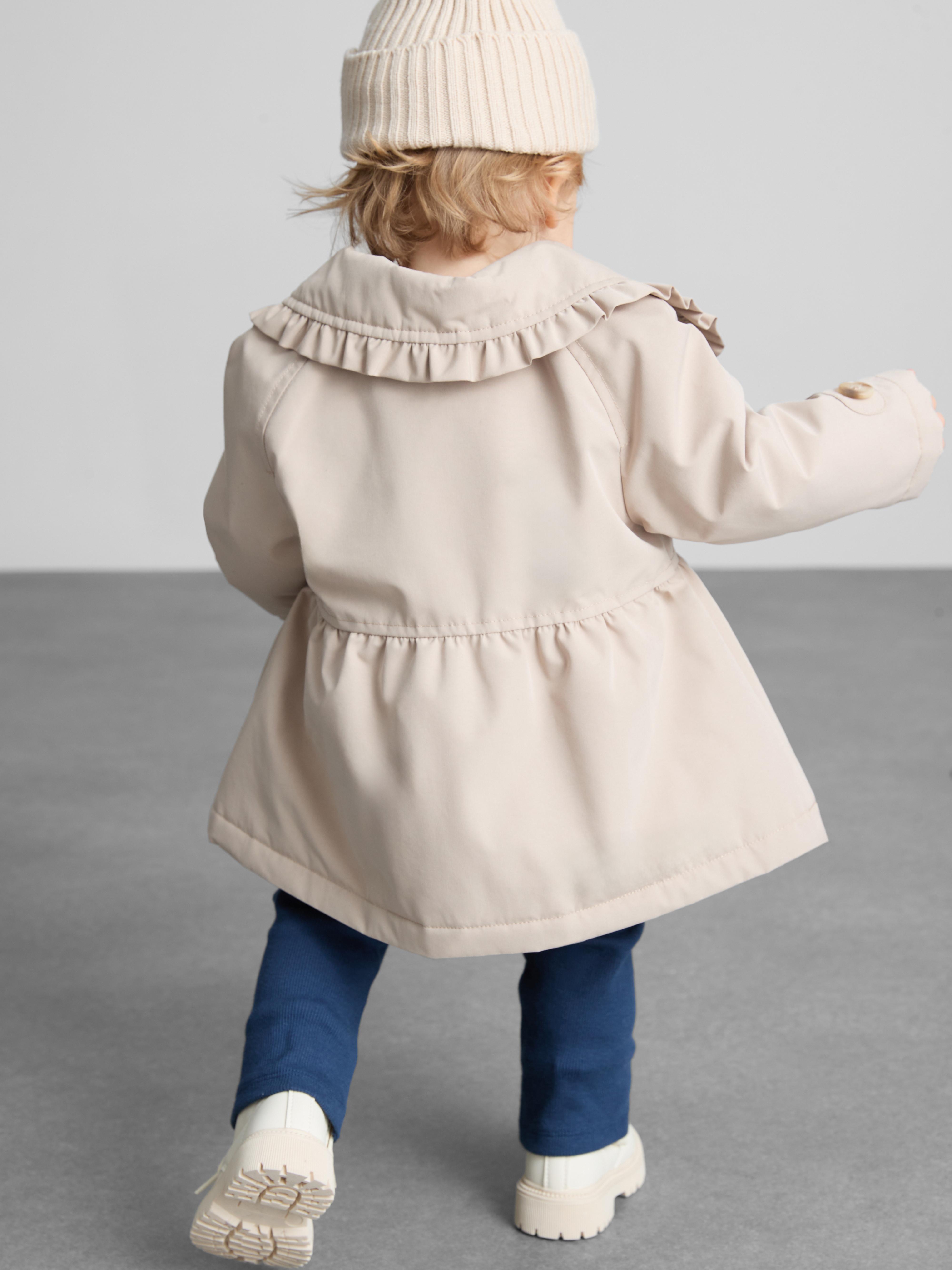 Ruffle Collar Trench Coat