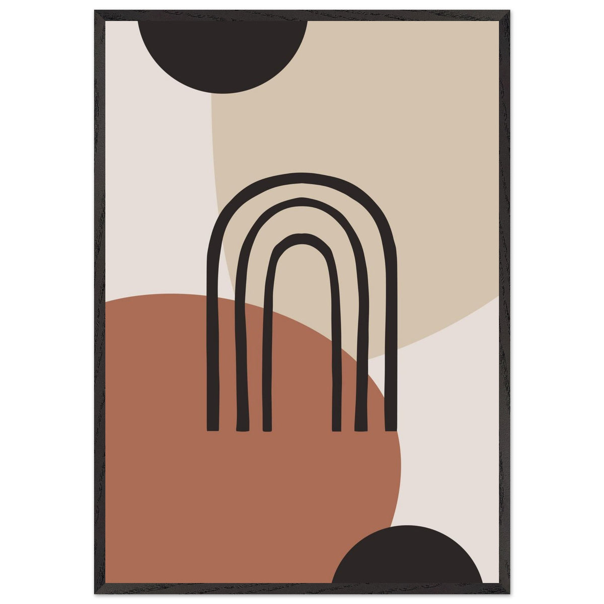 Artfulprints Poster met Lijst Boho - Natural arches  - 70x100 cm - Terracotta