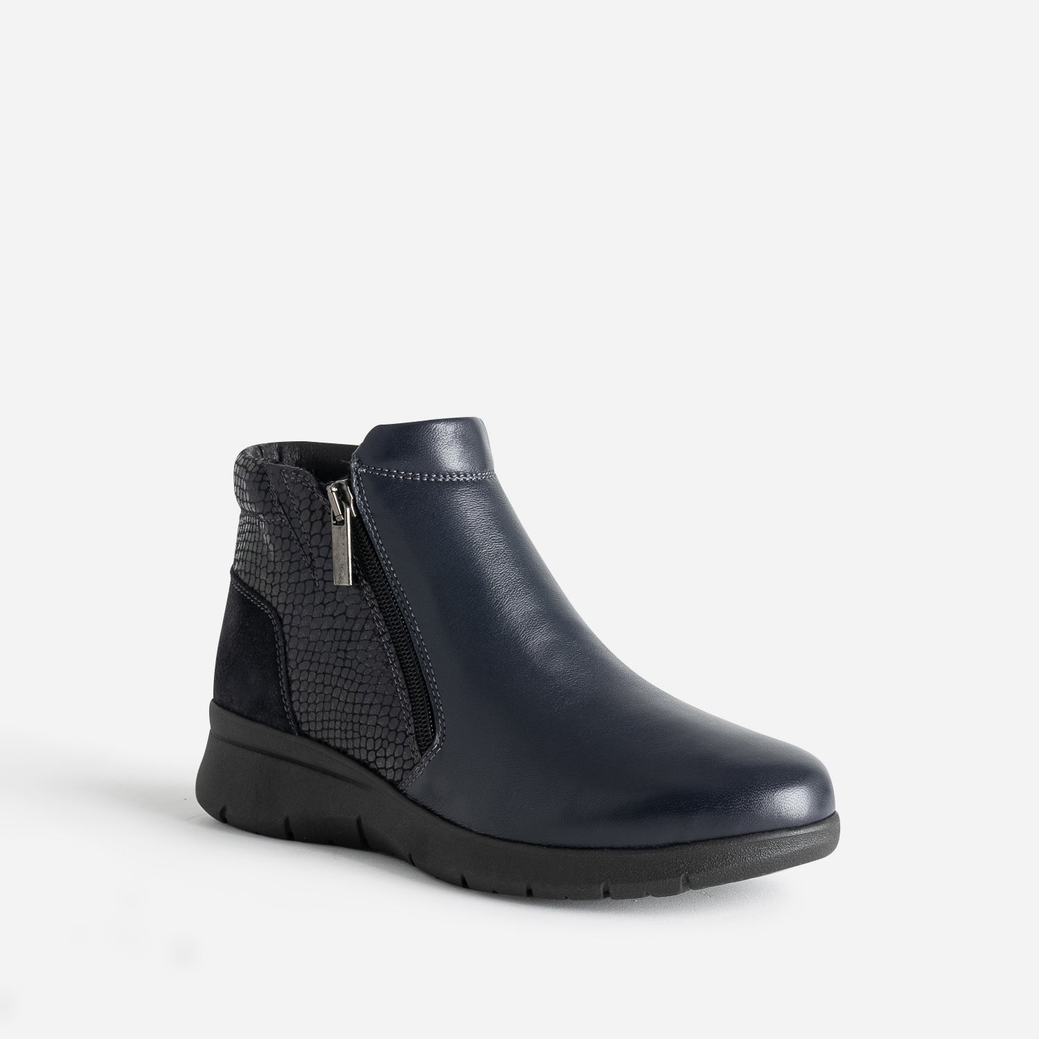 Boots FRANCE ARNO marine en cuir