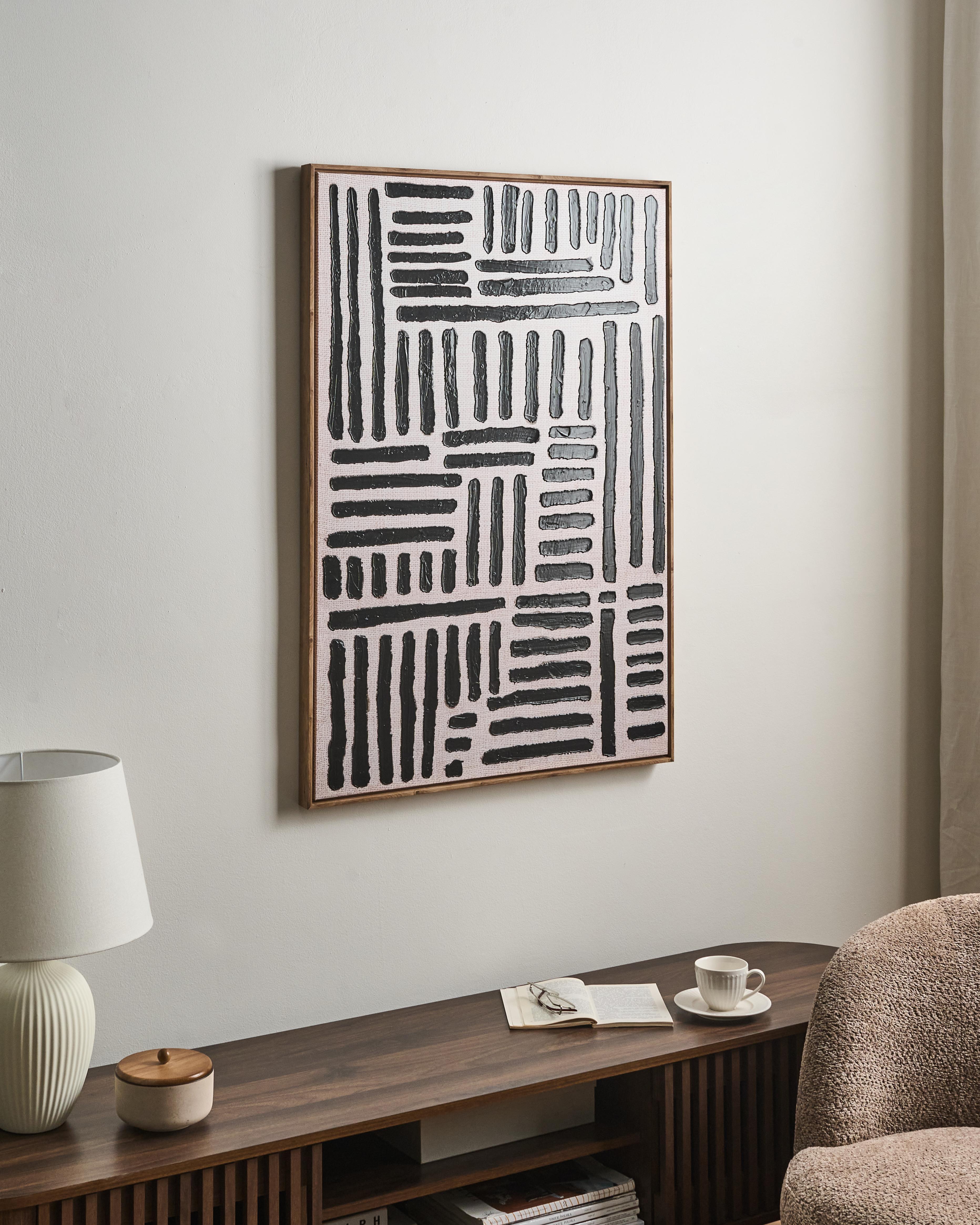 Canvas NAVAN Abstract Motif Black