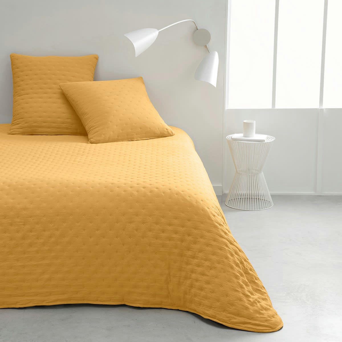ESSENTIAL - Couvre lit boutis jaune 240x260