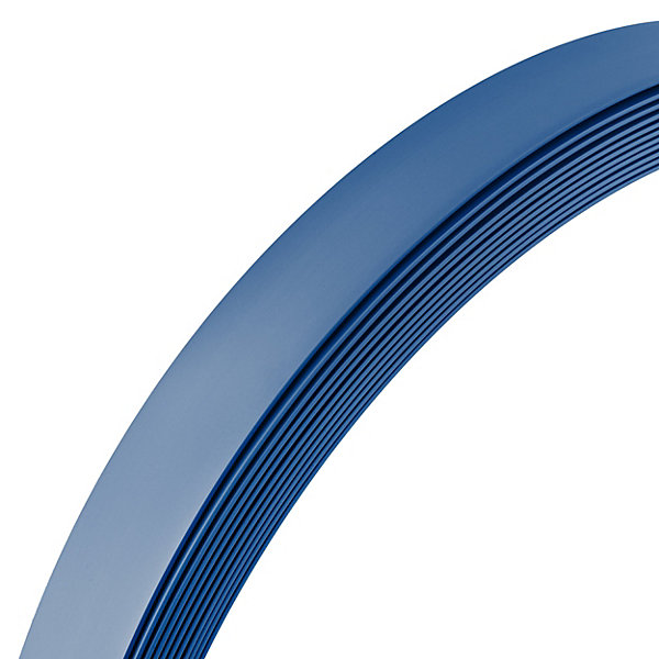 Bande plate en PVC 40 mm, lame décorative, bande de finition en PVC auto,adhésive, bleu, 10 m