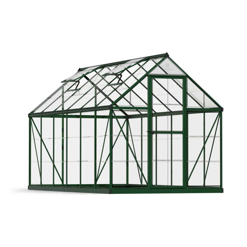 Serre en polycarbonate Harmony verte 6,6 m² CANOPIA