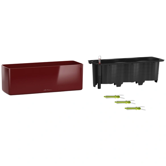 Pflanzgefäß »CUBE Glossy«, Kunststoff, rot, rechteckig
