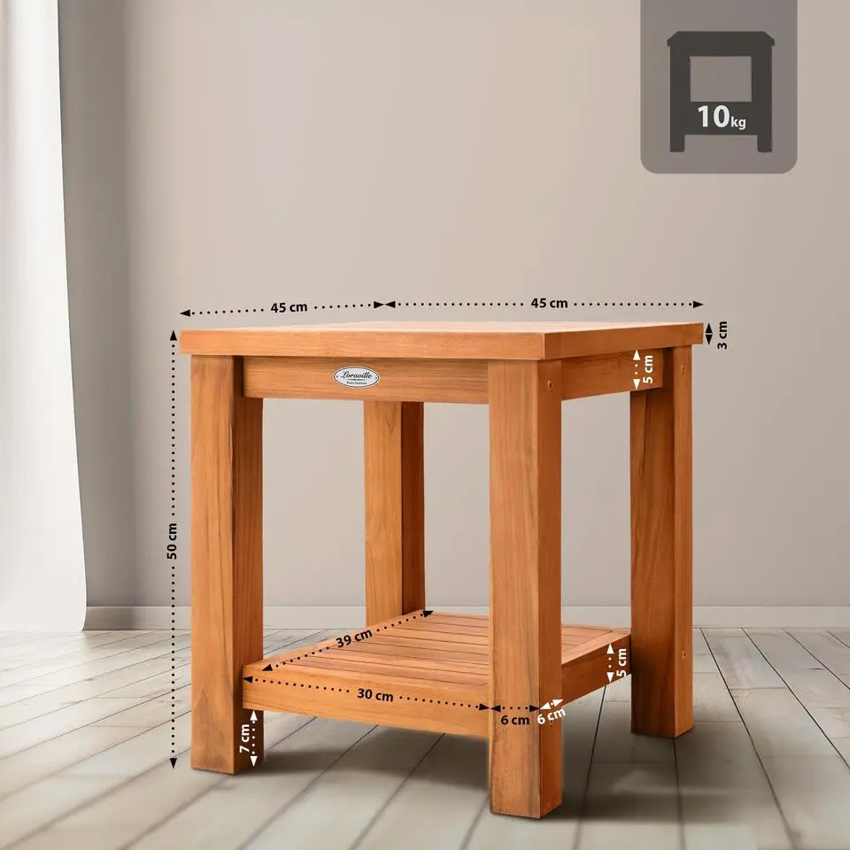 CLP Bijzettafel Keaton bruin Frame - Hout - teak