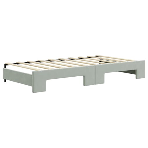 NNEVL Daybed with Trundle and Drawers Light Grey 90x190 cm Velvet