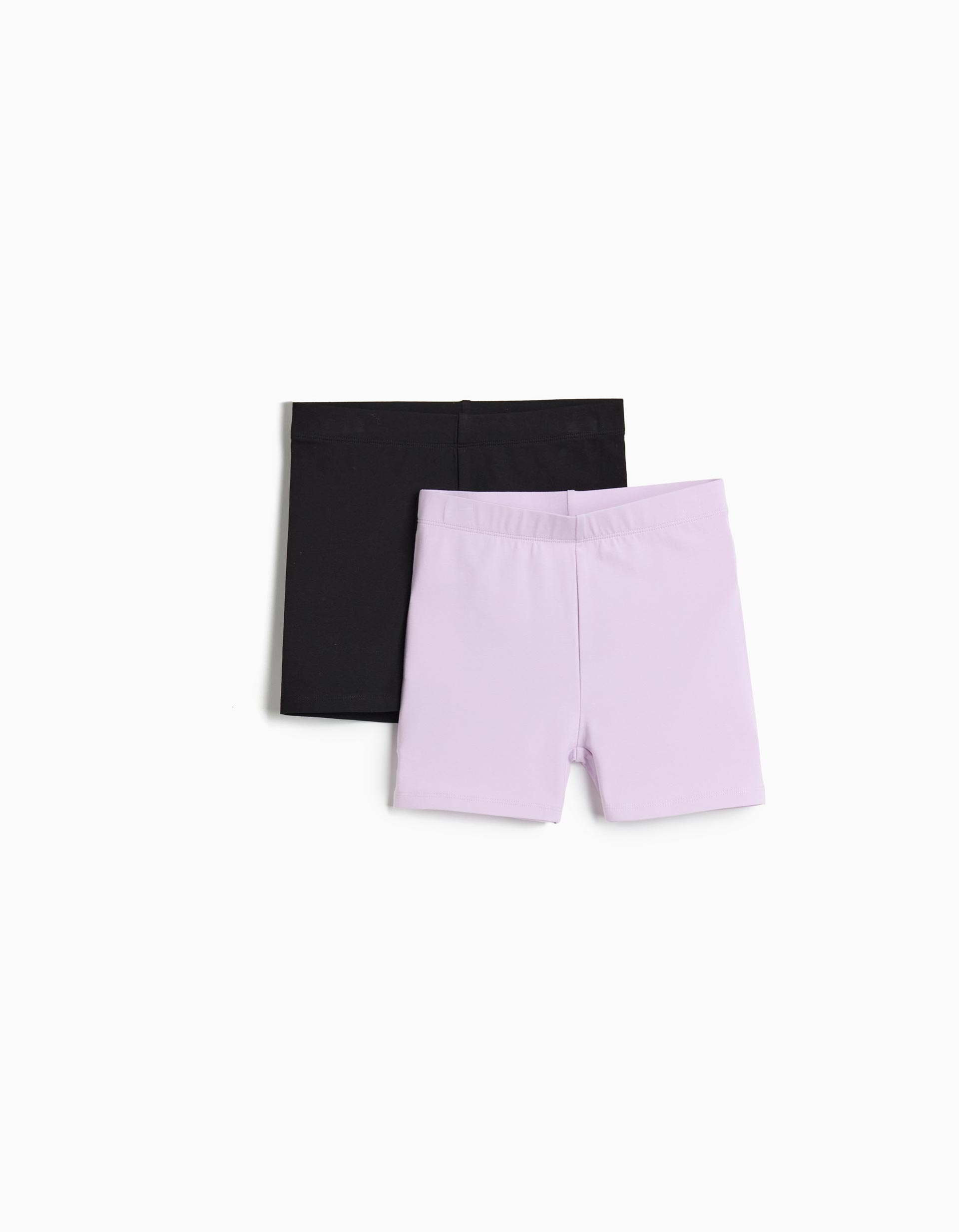 Pack 2 Calções, Menina, Roxo Claro