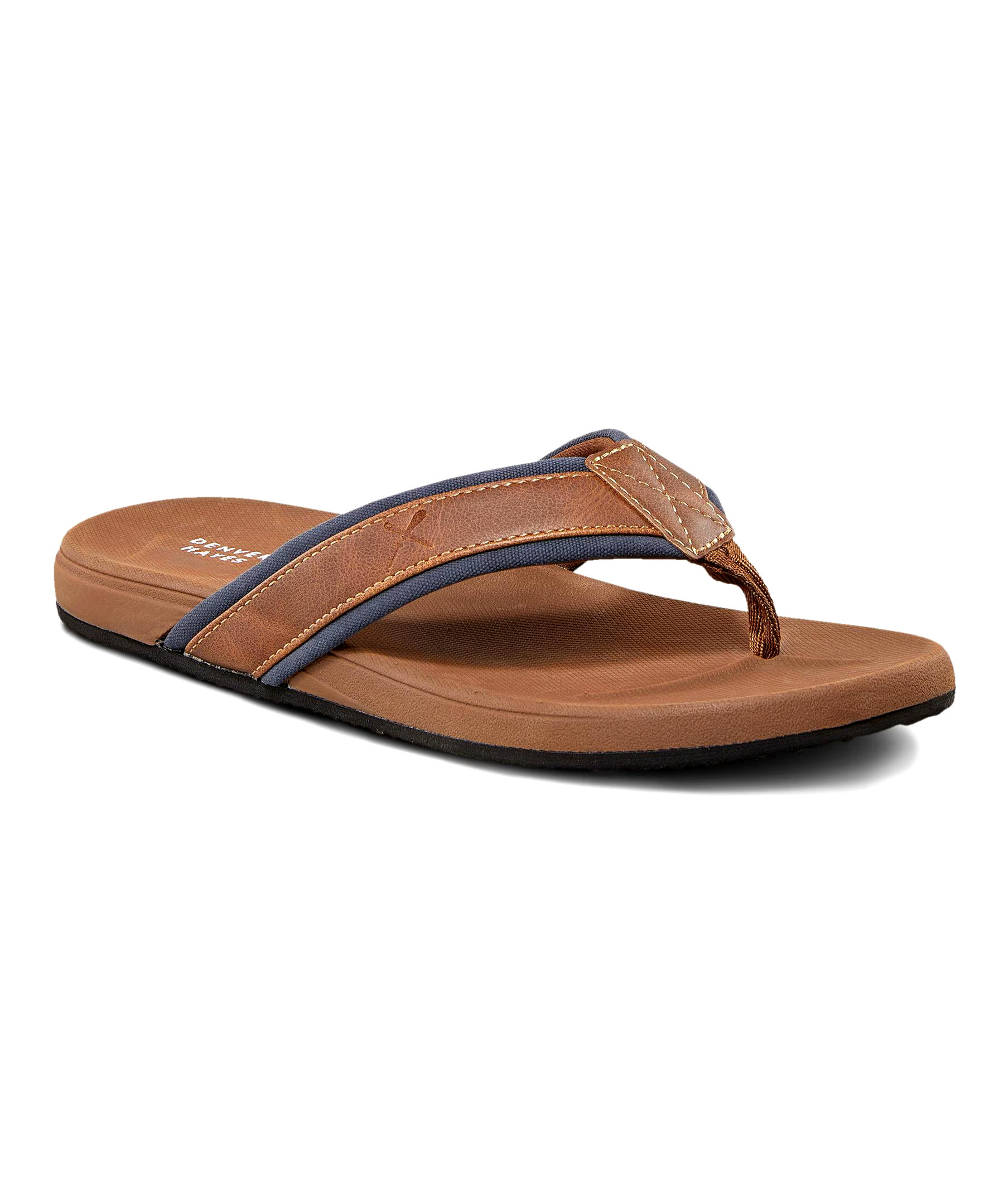 Men's Hurron Thong Style Flip-Flops - Brown/Navy