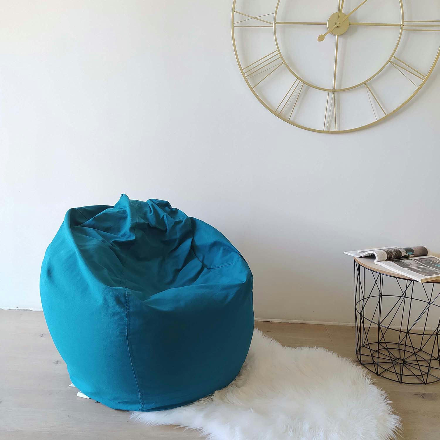 - Poire en coton déhoussable flo bleu canard