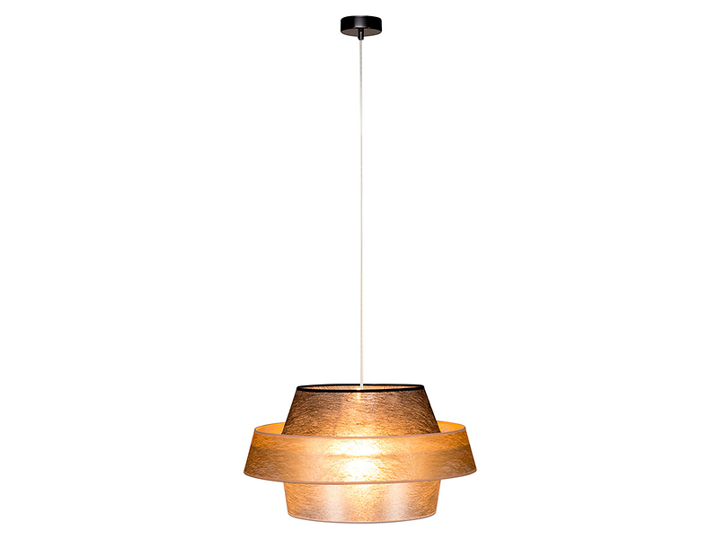 Lampa wisząca Nevoa tkaninowa złoto-srebrna