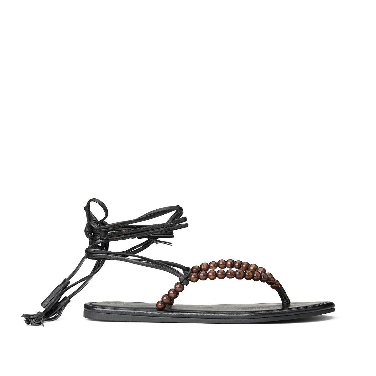 Sandales entre-doigt cuir avec perles