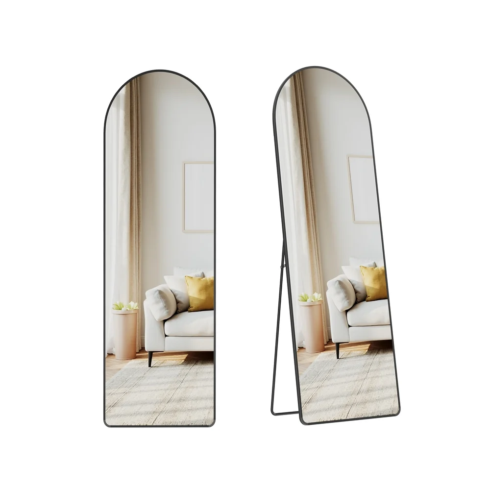 Miroir sur pied arqué avec cadre en alliage d’aluminium
