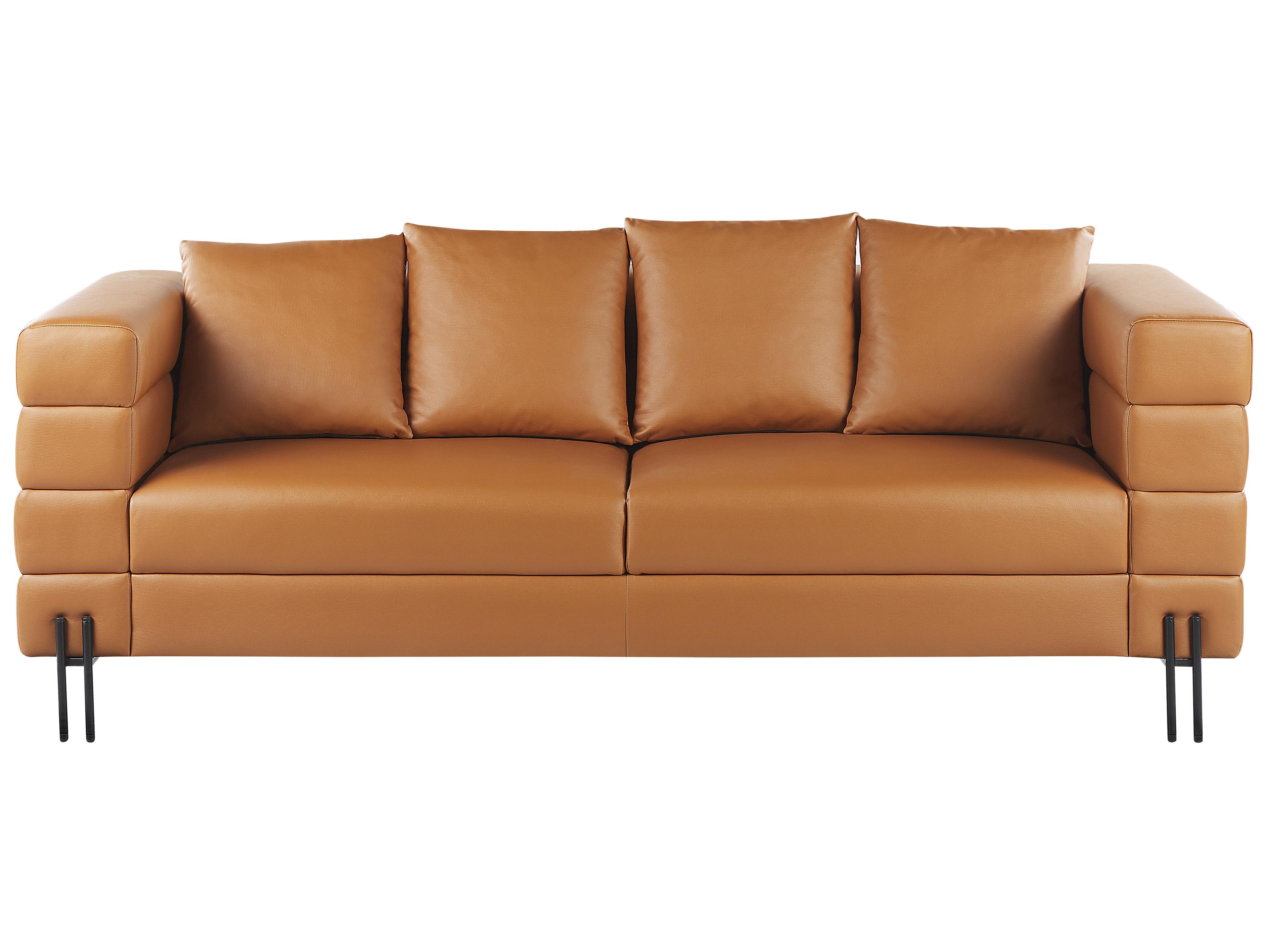 Sofa 3 Seater GRANNA Faux Leather Brown