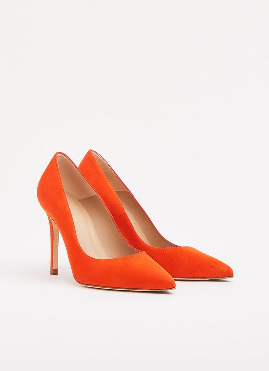 Fern Orange Suede Pointed Toe Courts