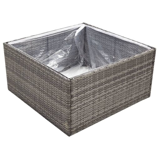 NNEVL Garden Planter Grey 80x80x40 cm Poly Rattan
