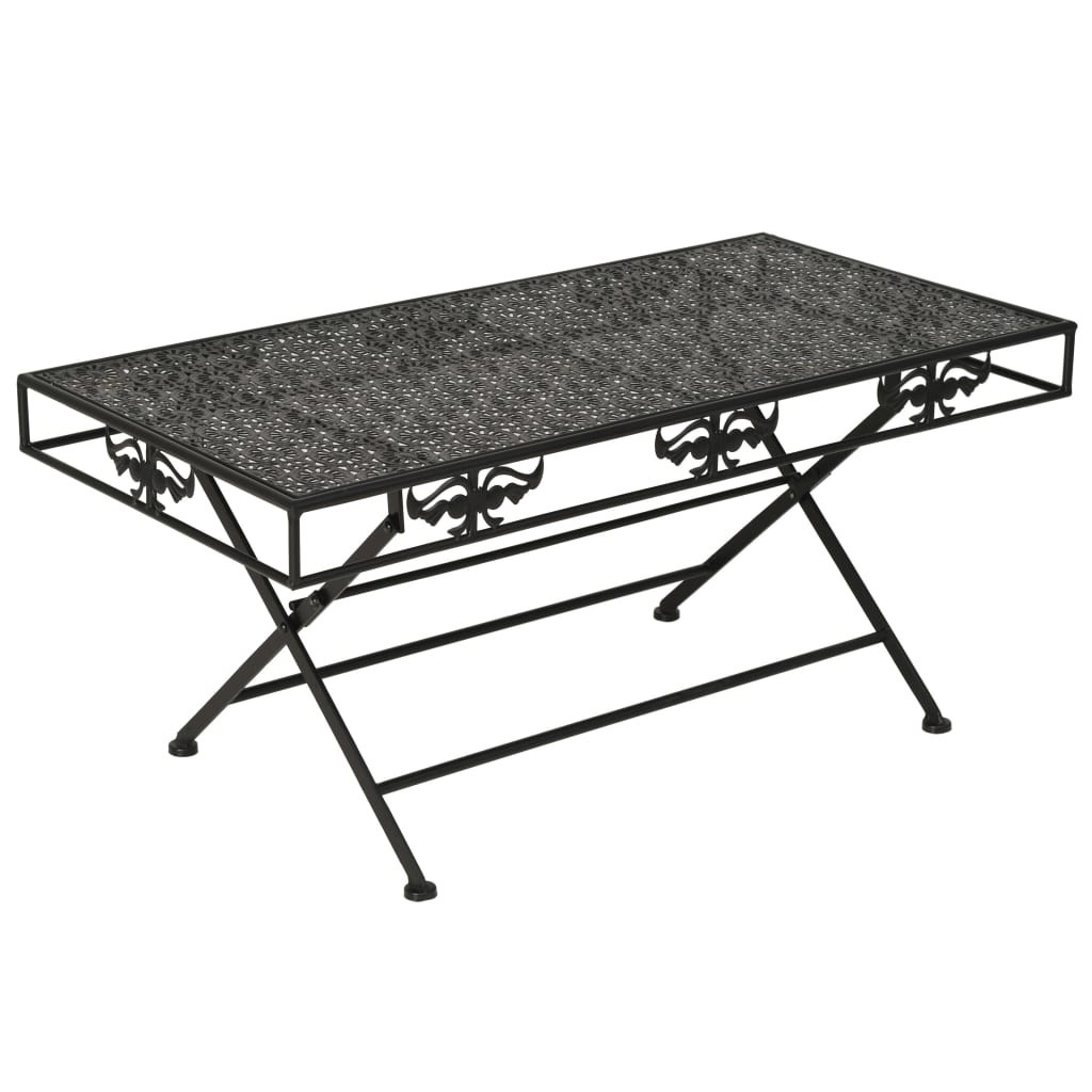 Stolik Kawowy Ława Stół Czarny Metalowy 100x50x45 Do Salonu Do Pokoju
