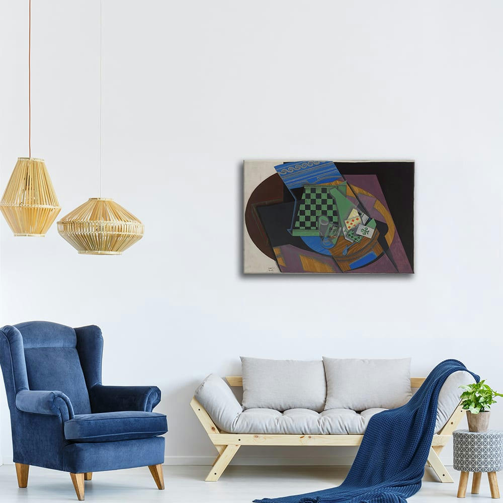 - Tableau Damier et Cartes à Jouer - Juan Gris 50x70cm