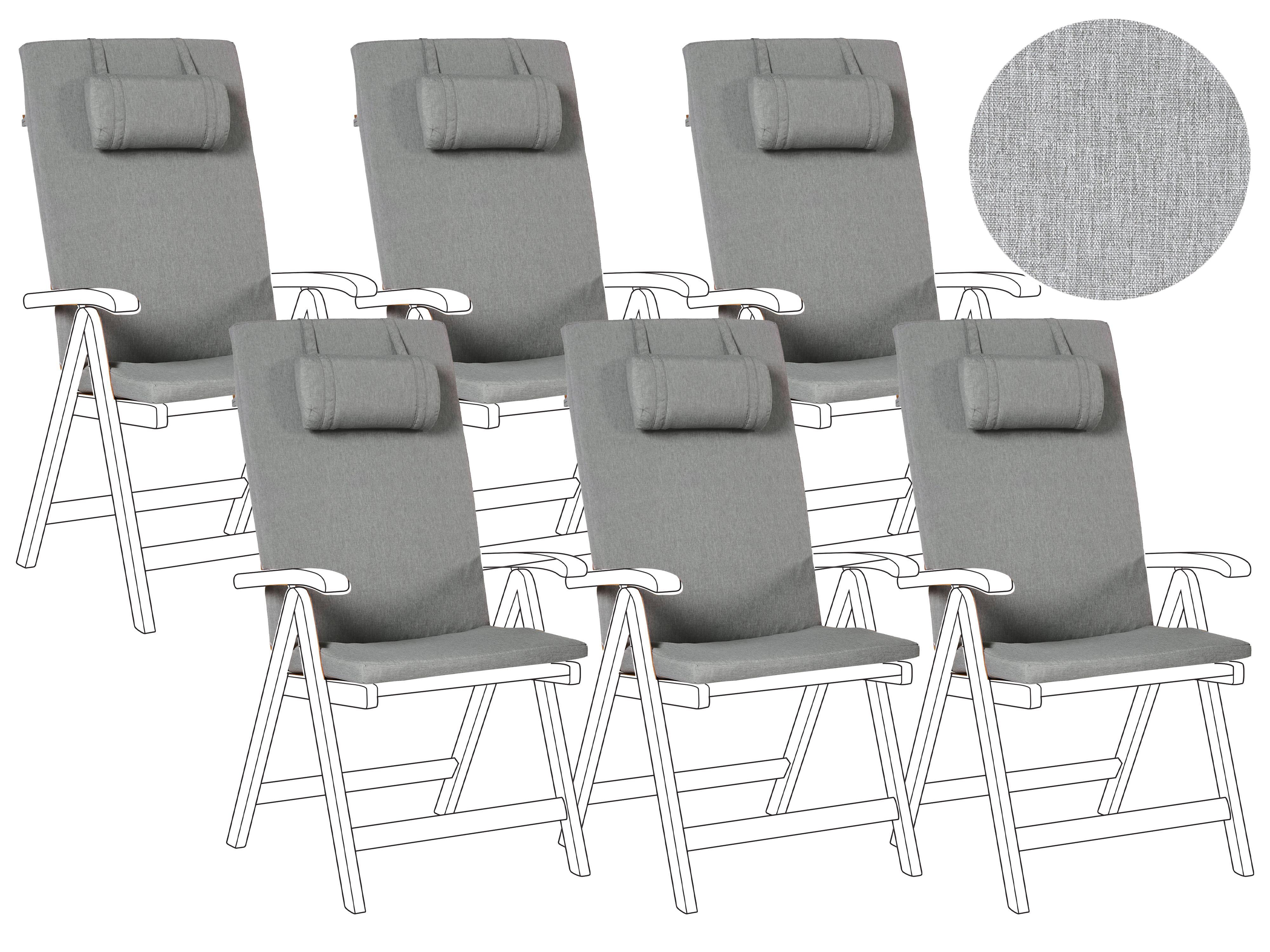 Set of 2 Back/Seat Cushions JAVA/AMANTEA PREMIUM 50 x 71 cm Grey Melange