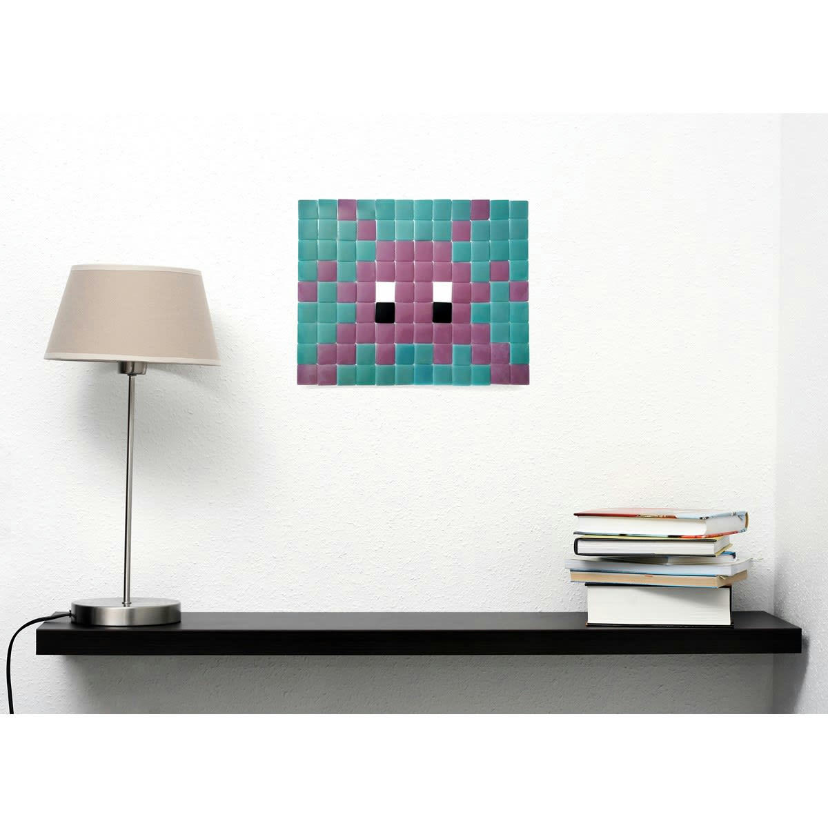 INDOOR INVADERS - Mosaïque invaders en verre prune