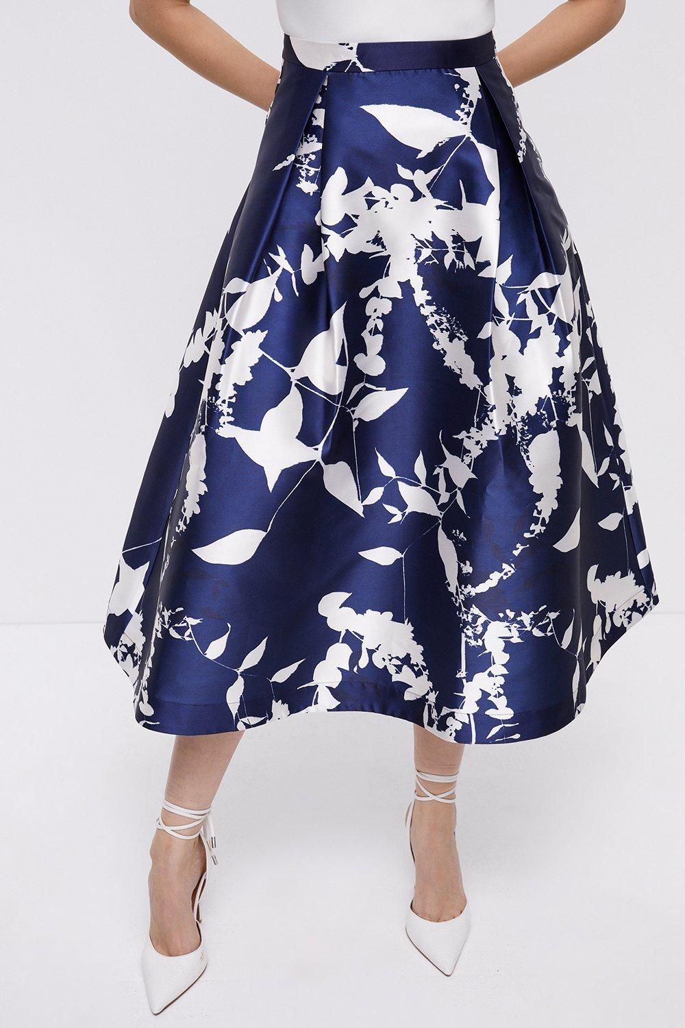 Coast 2 In 1 Midi Dress With Twill Skirt & Crepe Bodice
