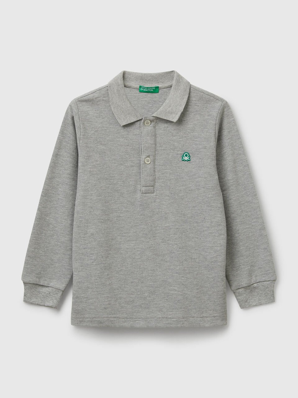 Long sleeve polo in cotton
