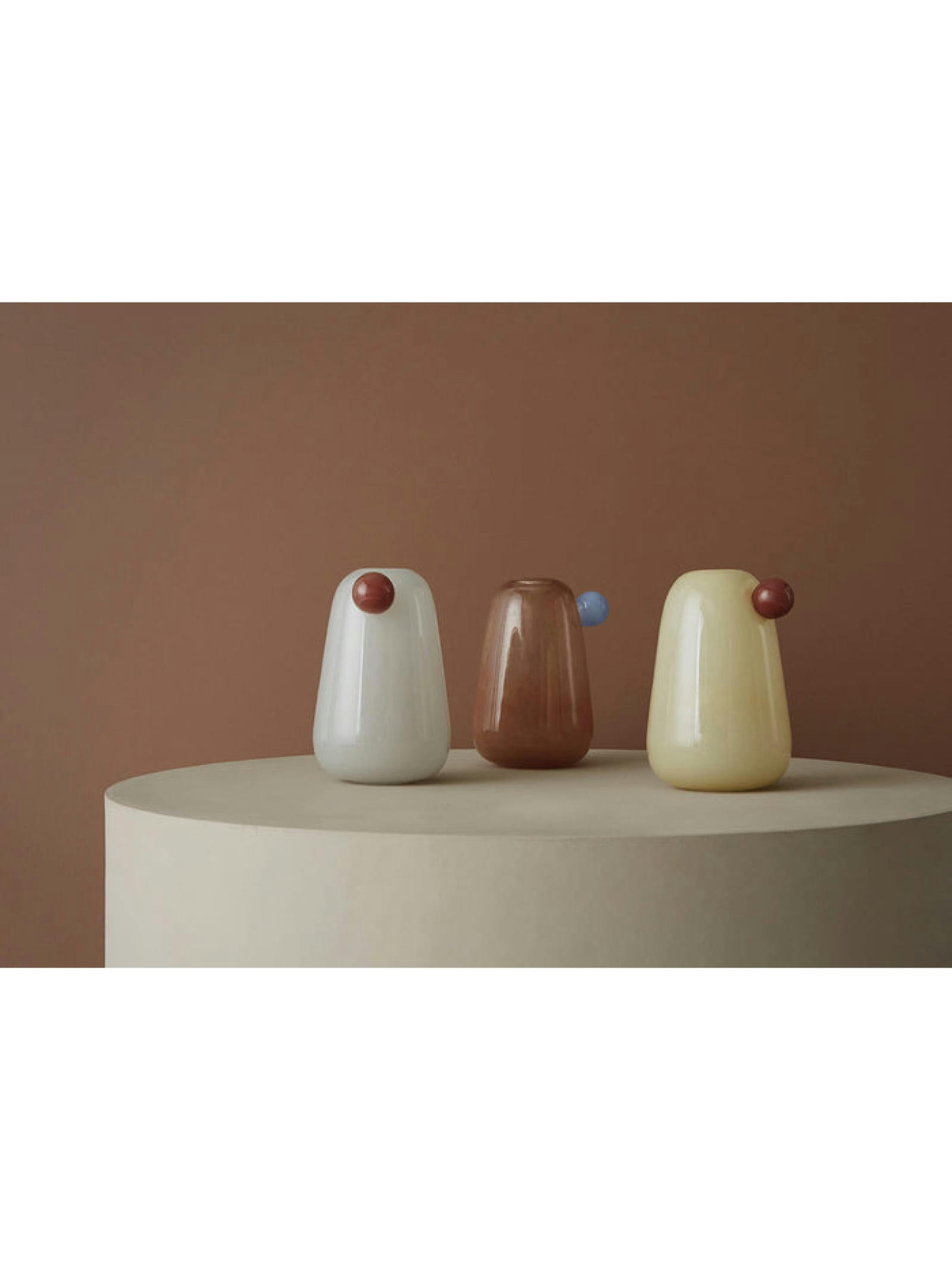 INKA - Vase blanc en verre Ø12,5xH20cm