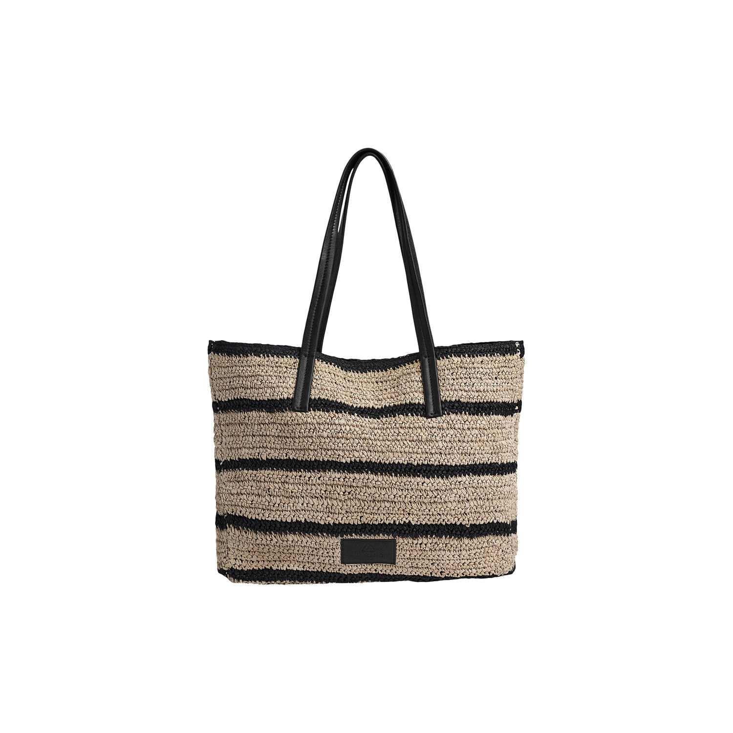 AvaniMBG Shopper, Raffia, natural/black mix w/black