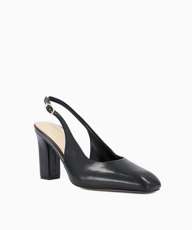 Defining Black - Leather Slingback Court Shoes