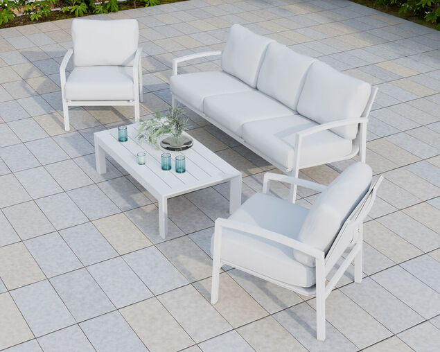 Jette 5 Seater Lounge Setting Bundle - Bone
