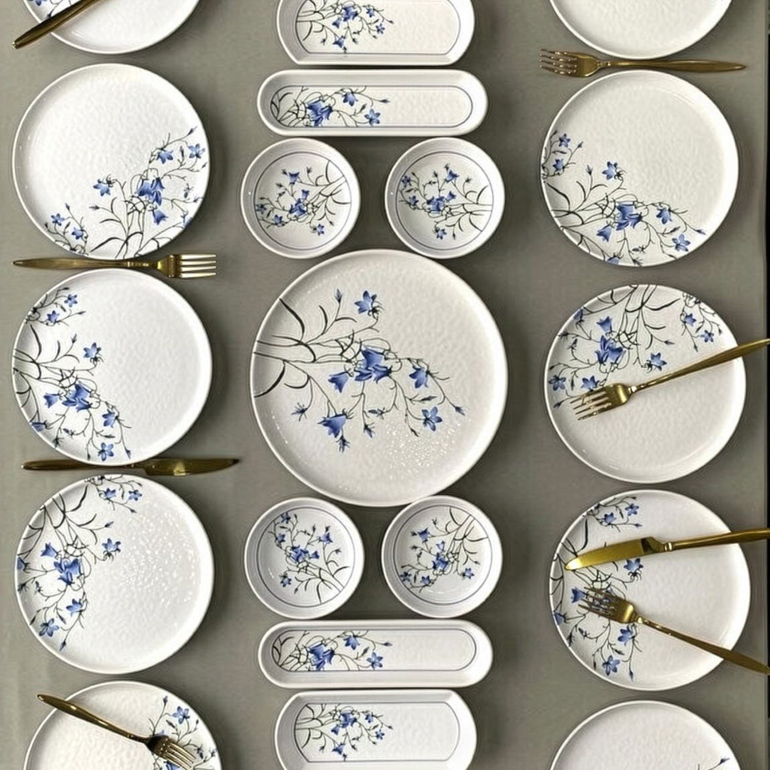 Set 21 piatti tulipani blu
