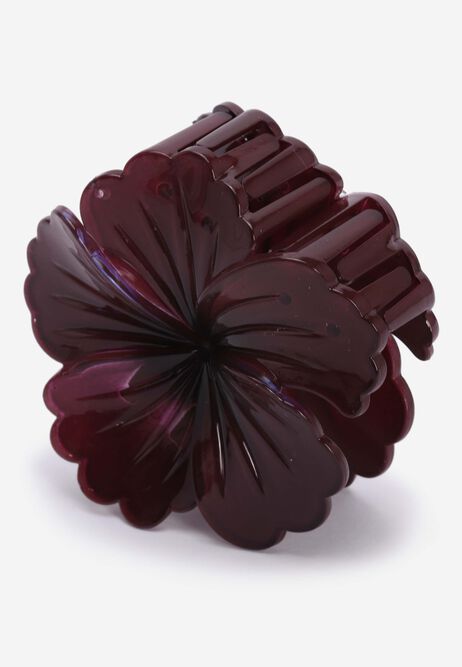 Womens Burgundy Winter Flower Hair Clip