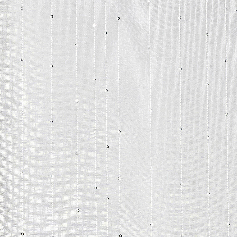 Voilage à oeillets rayures verticales effet sequin blanc