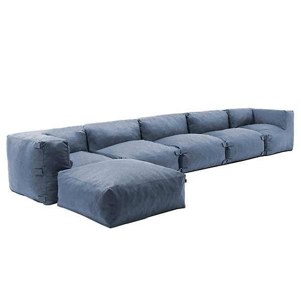 Canapé d'angle modulable 6 places bleu pacific MixiOviala