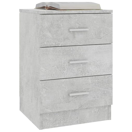 NNEVL Bedside Cabinet Concrete Grey 38x35x56 cm Chipboard