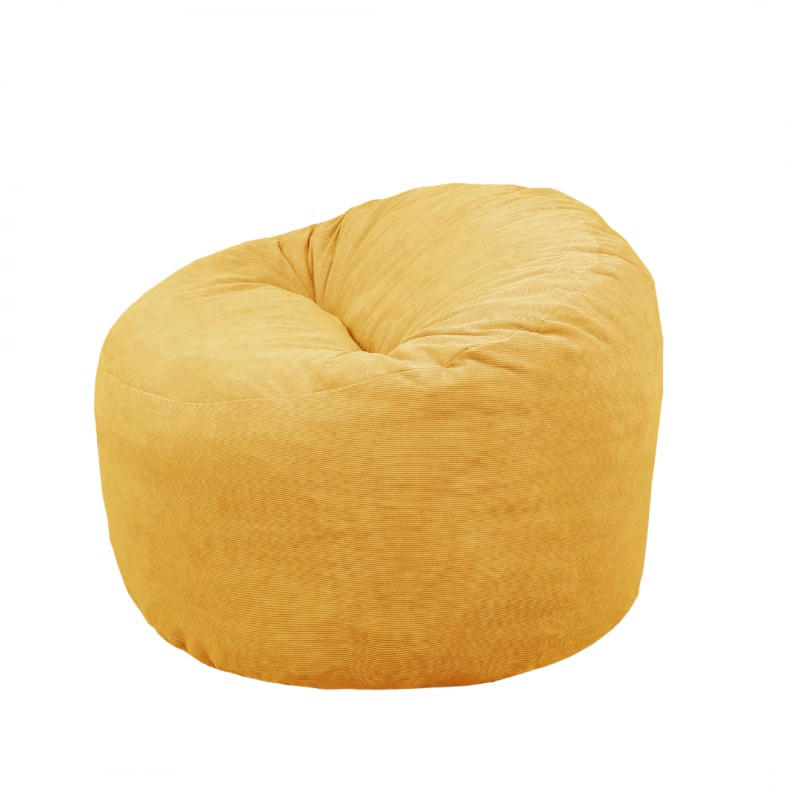 - Pouf  Velours Côtelé Jaune  100 cm