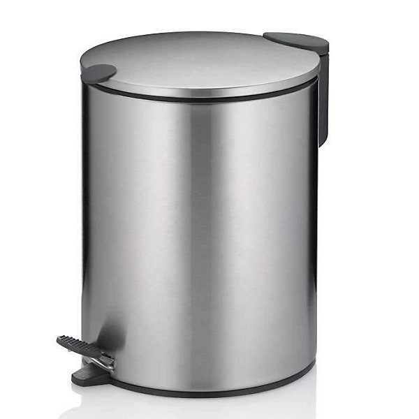 KELA Poubelle de salle de bain Mats - 5 L - Mats - 27cm - Inox - Mat