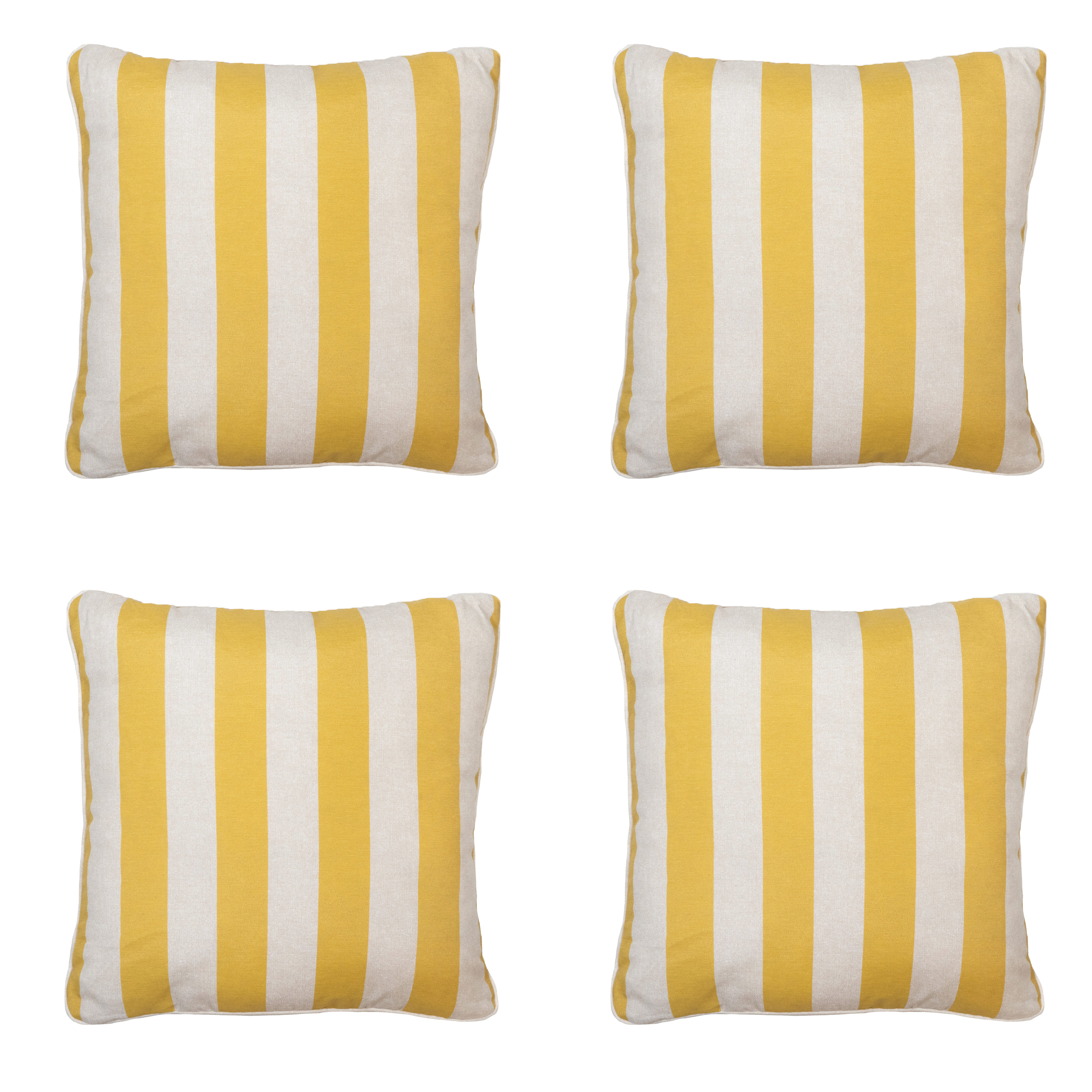 Madison sierkussen Amora - geel - 50x50x10cm - set van 4