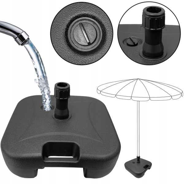 Podstawa pod parasol ogrodowy 45x45 cm 22l czarna