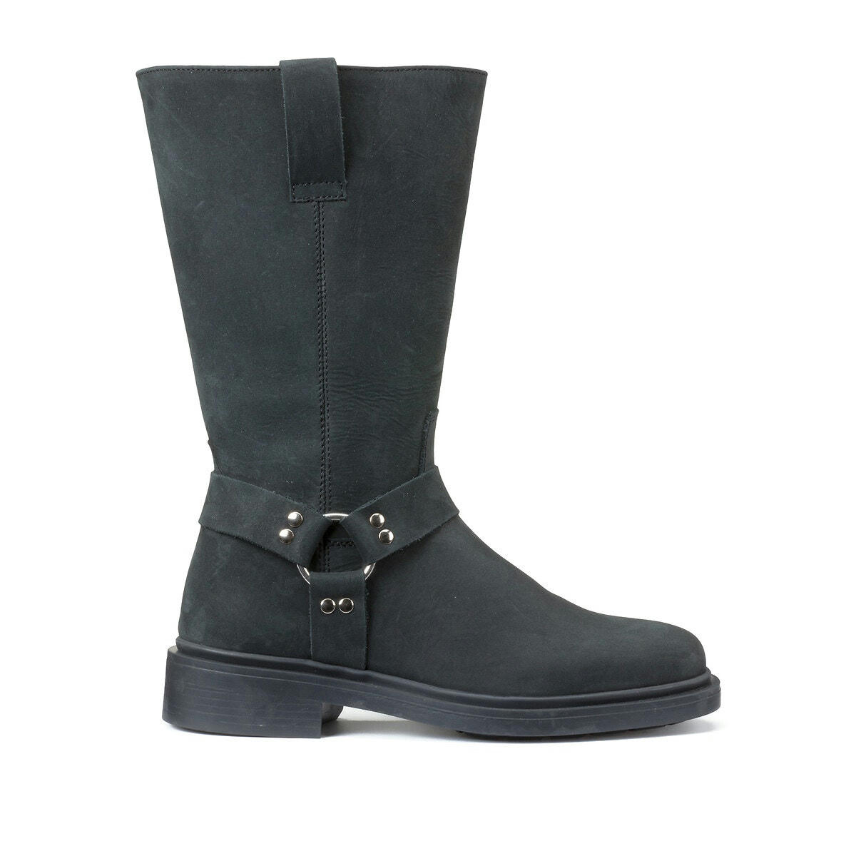 Bottes motarde en cuir nubuck