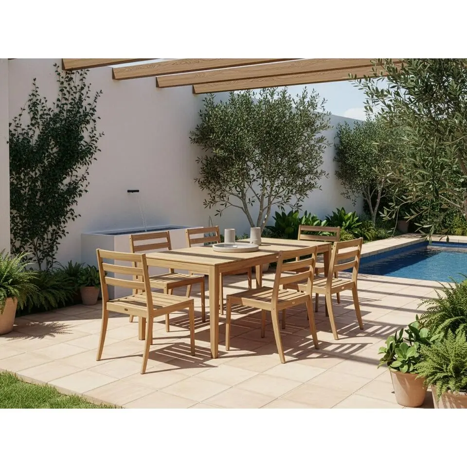 CHIOGGIA - Tuinset met stoelen - Lichtbruin - Acaciahout