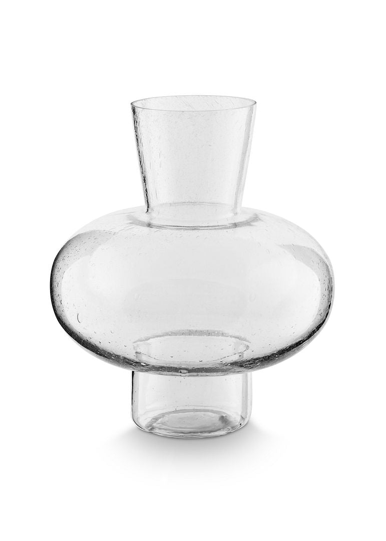 vtwonen Glazen Vaas - Transparant - Glas - 23x27 cm