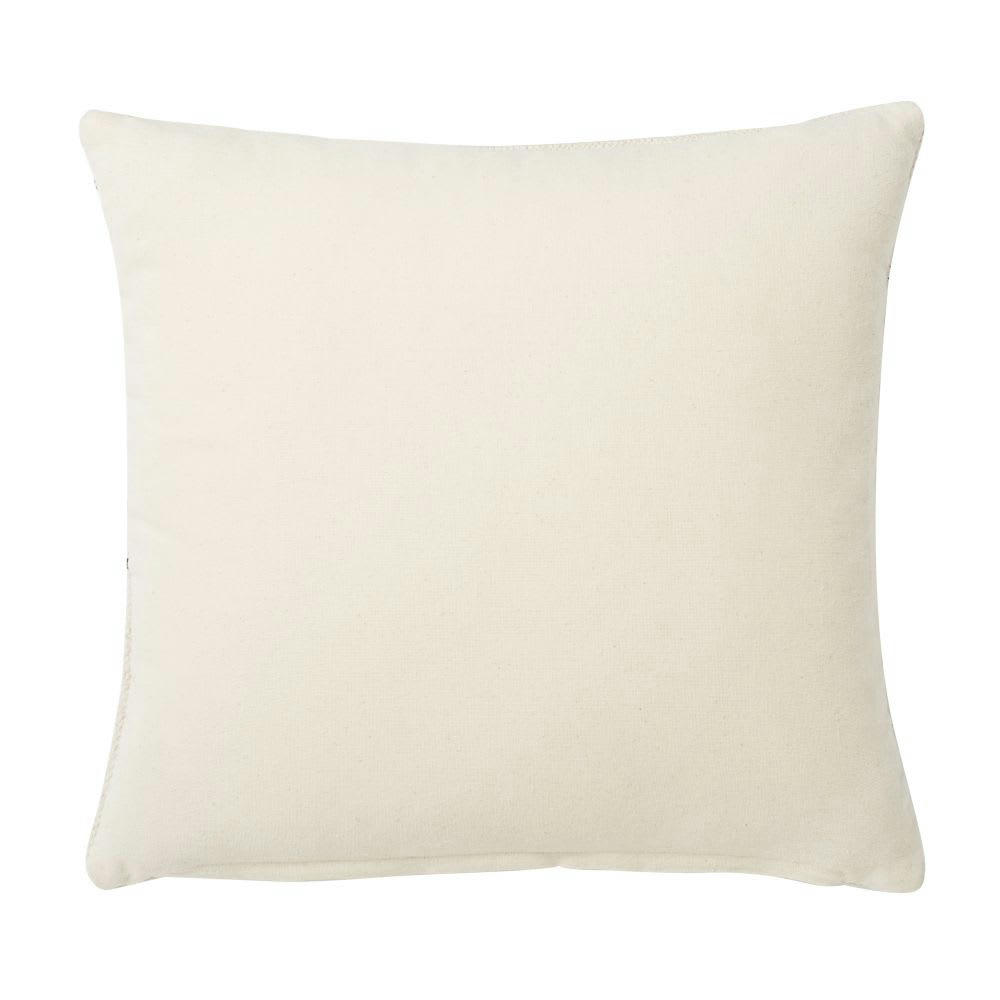 CAPETOWN - Coussin écru et noir motifs brodés 45x45
