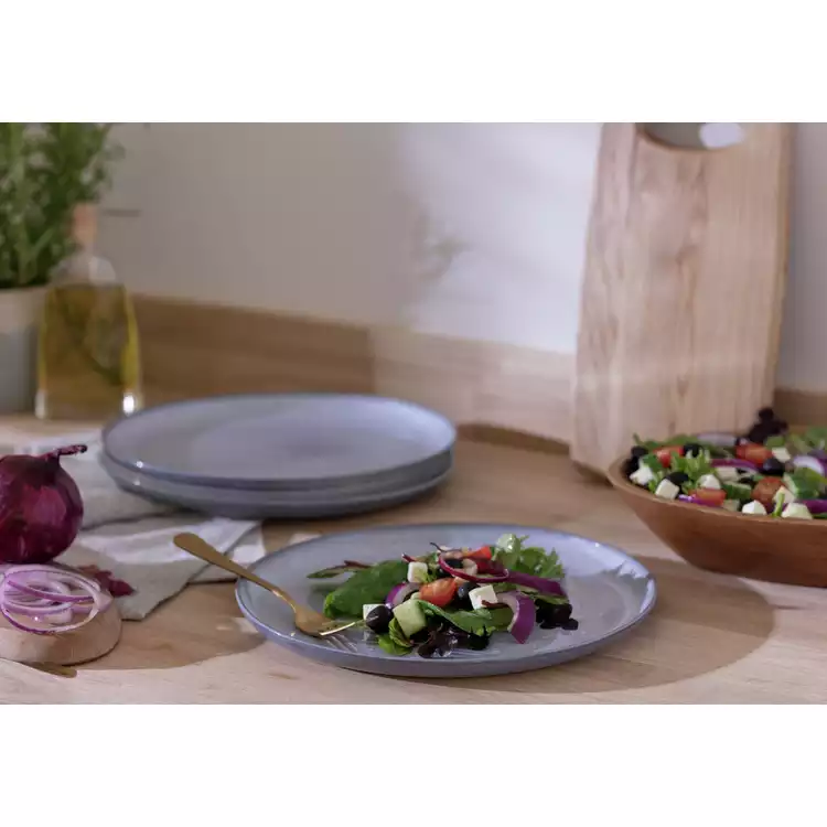 Habitat Evora 4 Piece Stoneware Dinner Plate - Blue