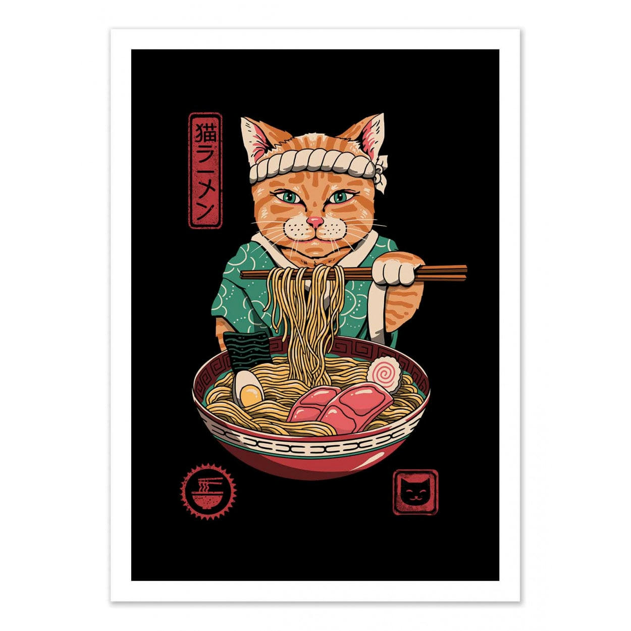 VINCENT TRINIDAD - NEKO RAMEN - VINCENT TRINIDAD - Affiche d'art 30 x 40 cm
