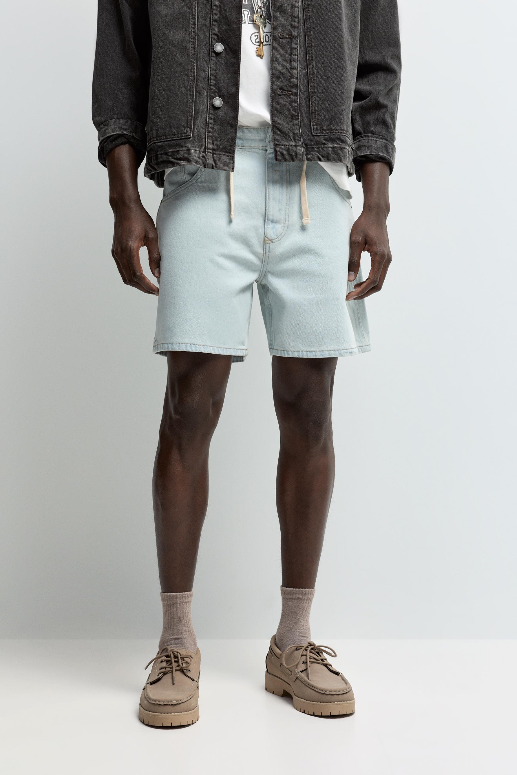 Bermuda denim cinturón