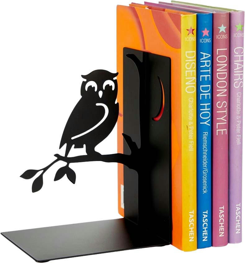 - Serre-livres en métal noir animaux oiseau